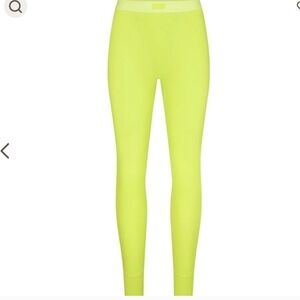 Skims Cotton Rib Neon Yellow Leggings